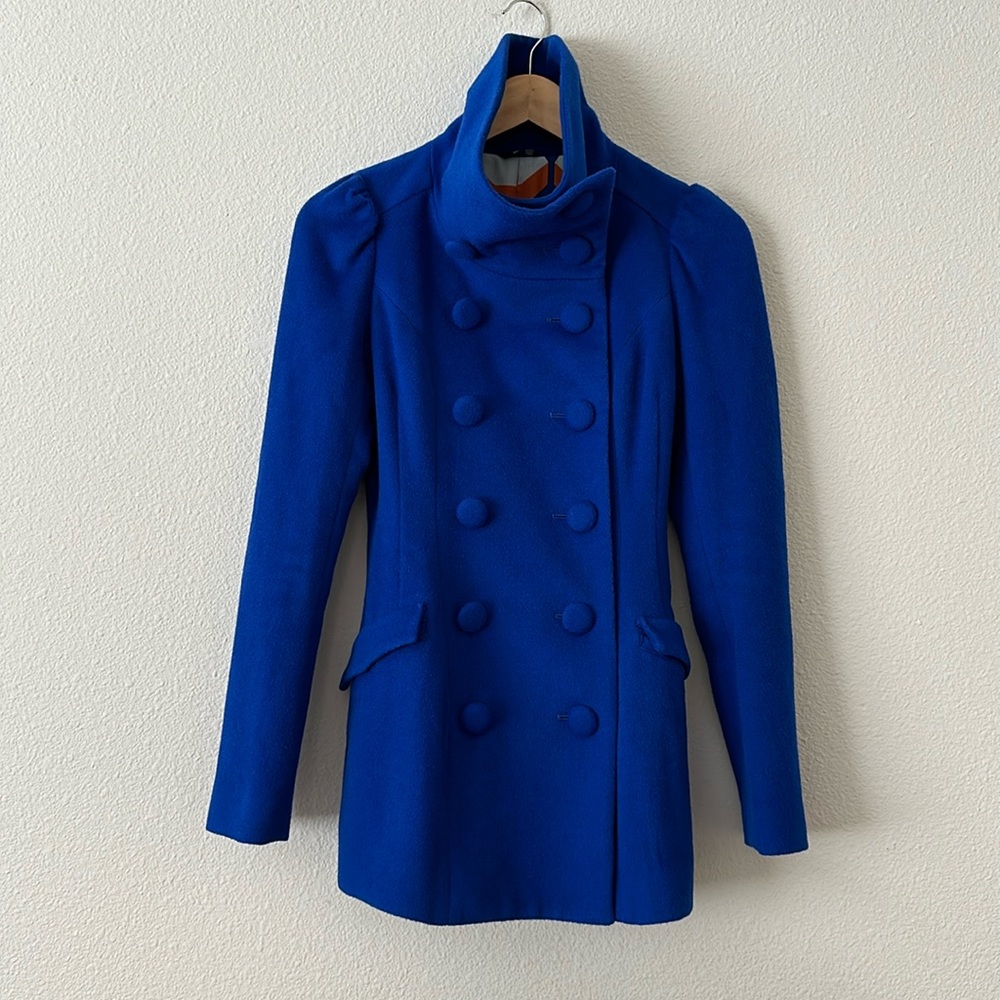 SLY wool coat size small double breasted high collar coat